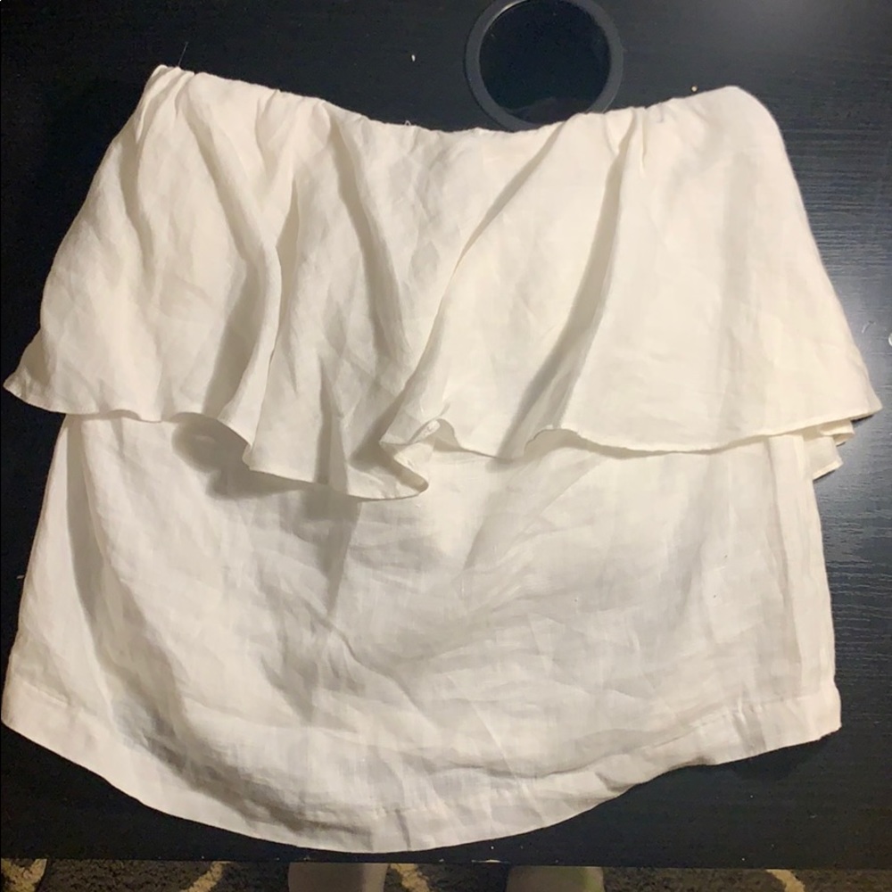 Saks fifth avenue flowy Strapless white top